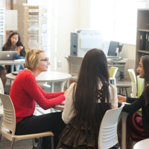 A peer review session occurs in the Center for Writing and Speaking